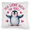 Pinguin ICH LIEBE DICH Kissen für Tierfreunde