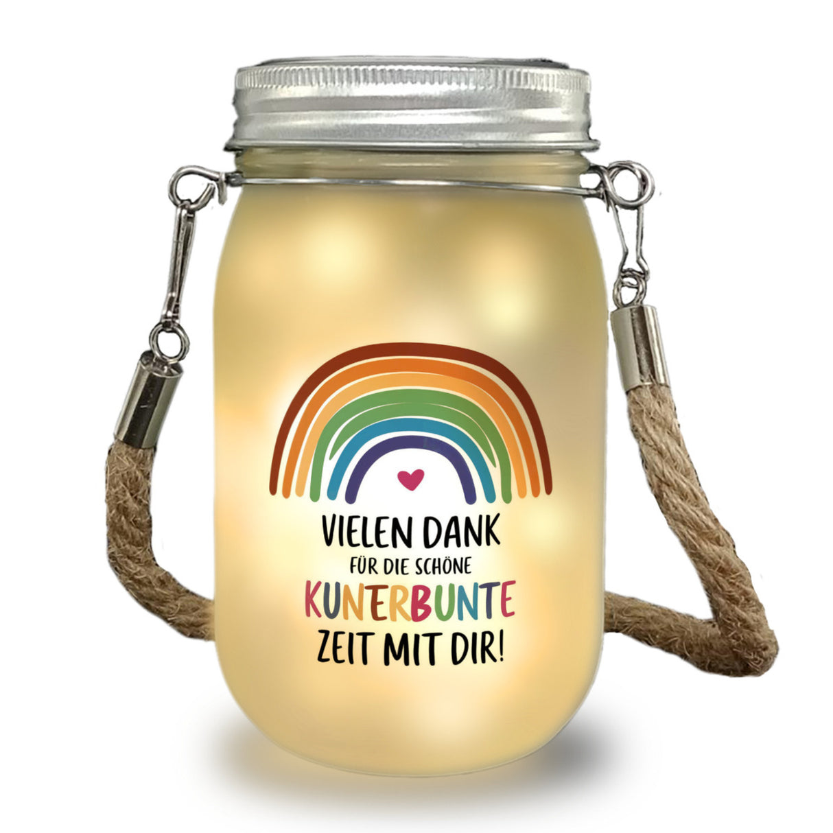 Vielen Dank für die kunterbunte Zeit Solarlicht mit Regenbogen