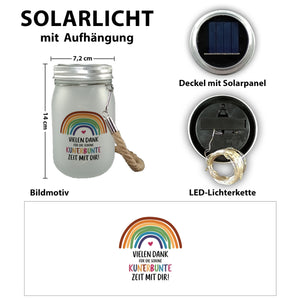 Vielen Dank für die kunterbunte Zeit Solarlicht mit Regenbogen