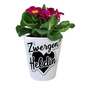 Zwergen Heldin mit Herz Blumentopf für Erzieherinnen