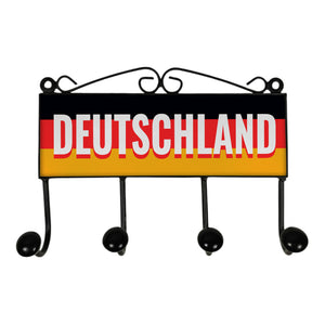 Deutschland Kleiderhaken Leiste mit 3 Haken mit deutscher Flagge