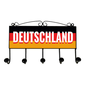 Deutschland Kleiderhaken Leiste mit 3 Haken mit deutscher Flagge