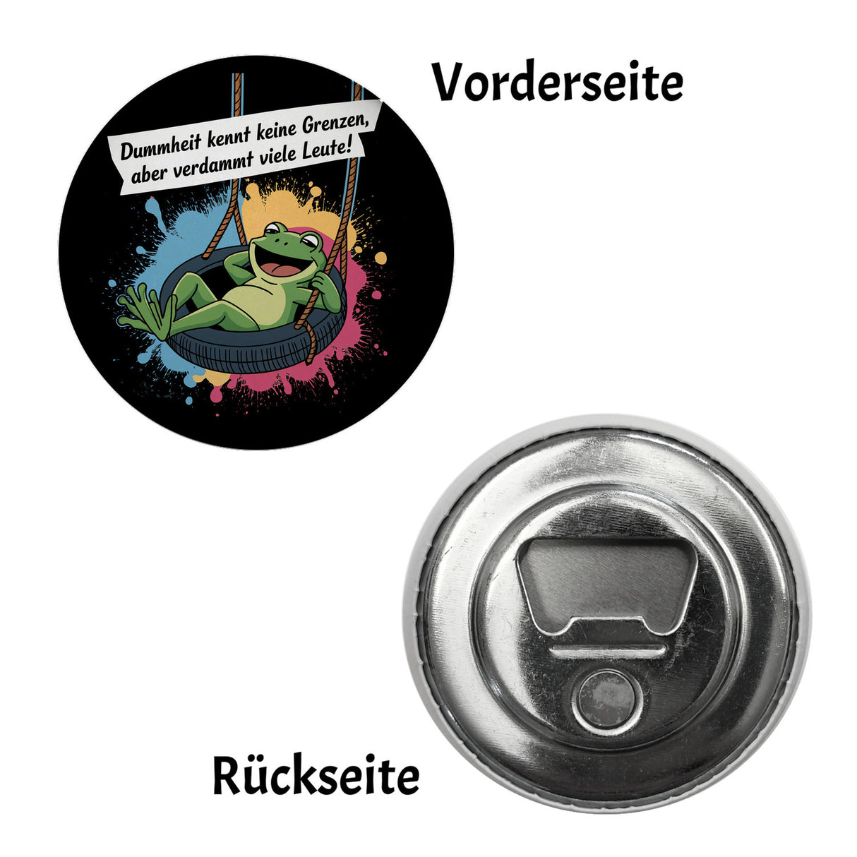 Grüner Frosch Magnet - Dummheit kennt viele Leute