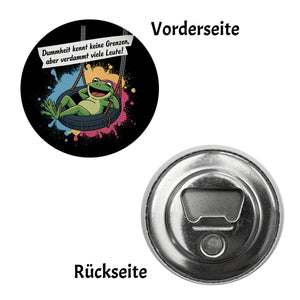 Grüner Frosch Magnet - Dummheit kennt viele Leute