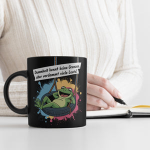Grüner Frosch Tasse - Dummheit kennt viele Leute