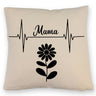 Mama Herzschlag mit Blume Kissen für Mütter
