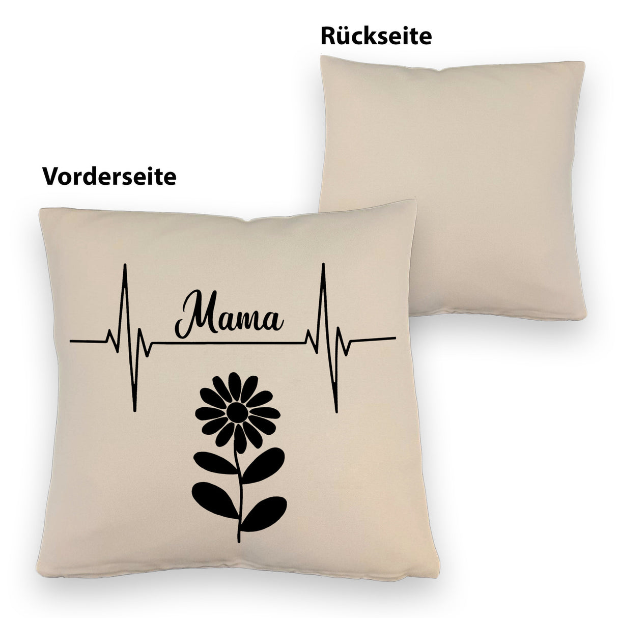 Mama Herzschlag mit Blume Kissen für Mütter