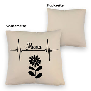 Mama Herzschlag mit Blume Kissen für Mütter