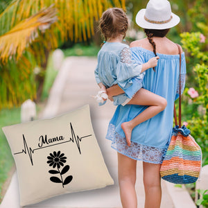 Mama Herzschlag mit Blume Kissen für Mütter