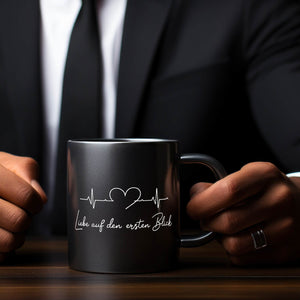 Liebe auf den ersten Blick EKG Herz Tasse