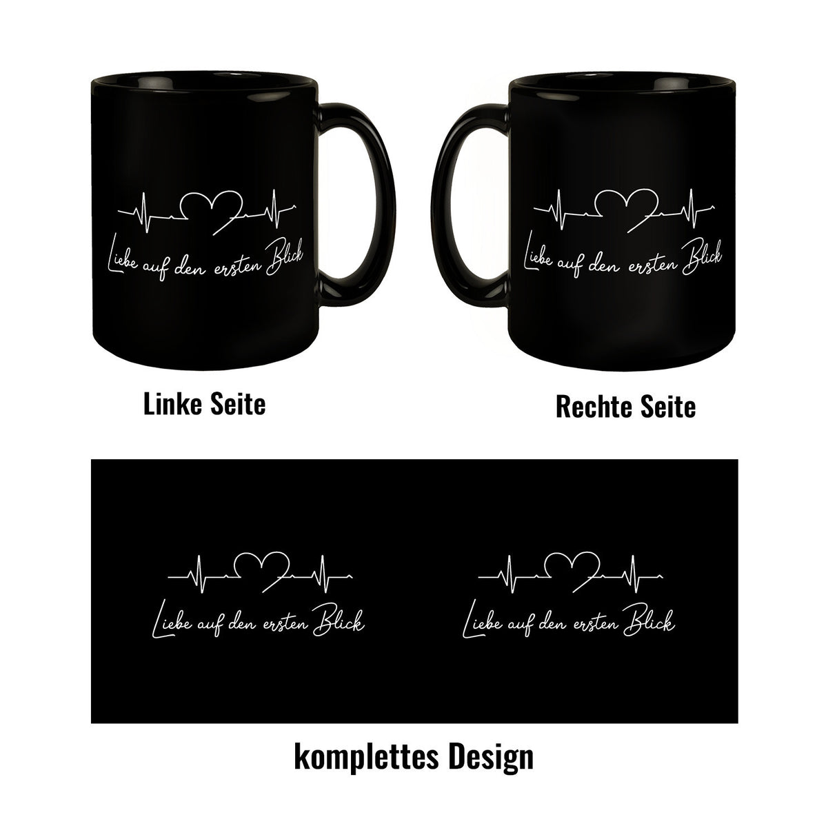 Liebe auf den ersten Blick EKG Herz Tasse