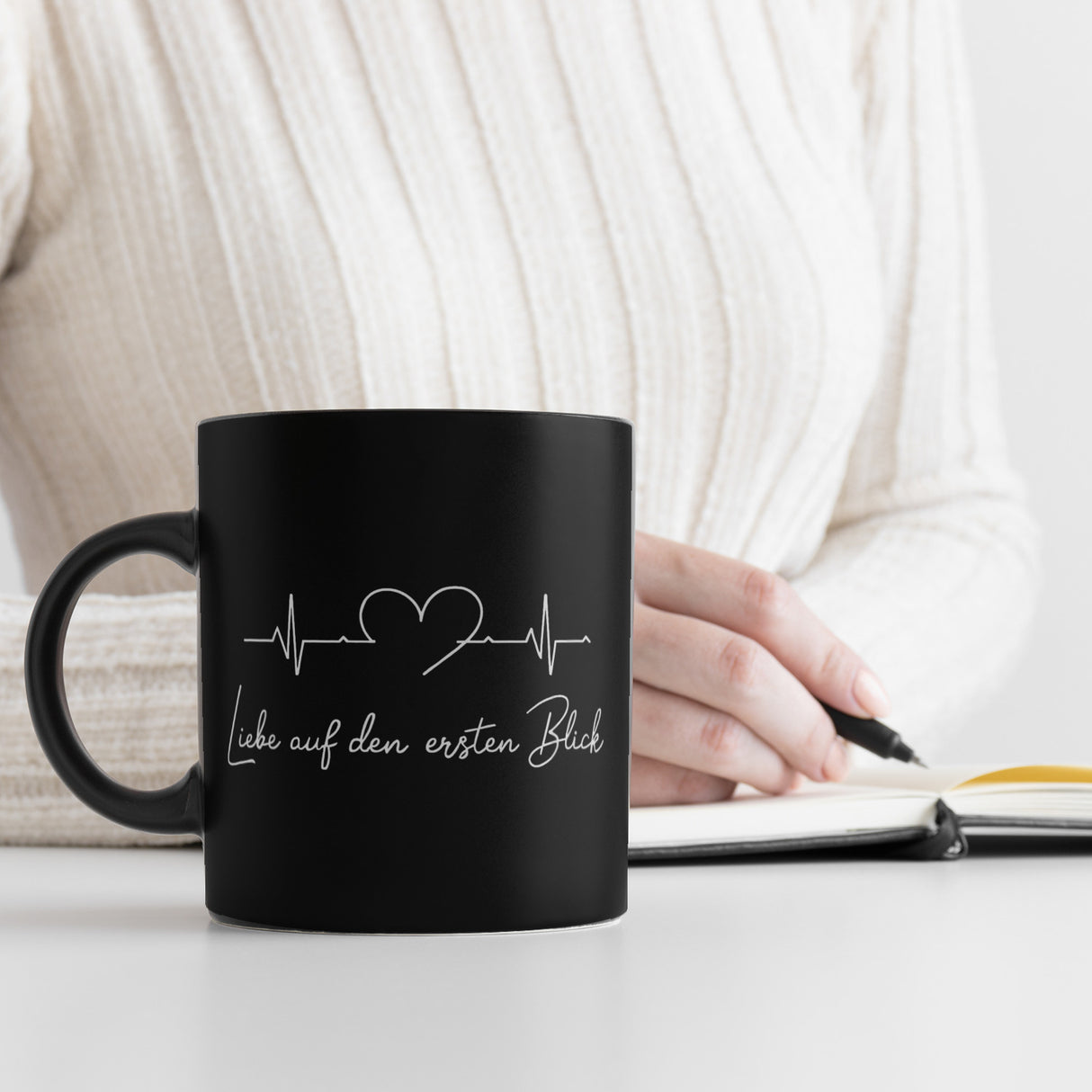 Liebe auf den ersten Blick EKG Herz Tasse