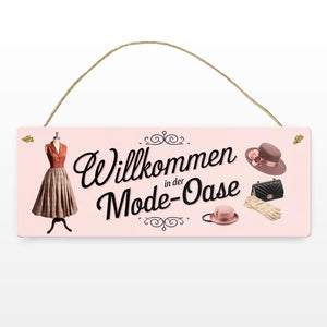 Willkommen in der Mode-Oase Metallschild Vintage