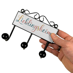 Lieblingsheim Kleiderhaken Leiste mit 3 Haken