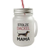 Stolze Dackel Mama - Dackel an der Leine Trinkglas mit Bambusdeckel