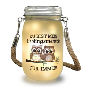 Zwei niedliche Eulen Lieblingsmensch Solarlicht