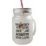 Reiter Spruch Trinkglas mit Bambusdeckel Ausritte sind lang