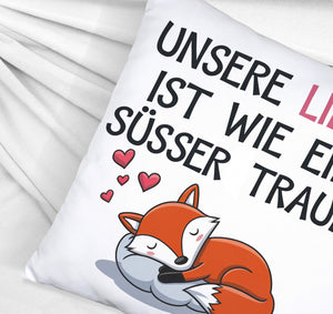Fuchs Kissen zum Valentinstag - süsser Traum