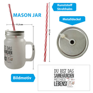 Hase mit Cupcake Valentinstag Trinkglas mit Bambusdeckel