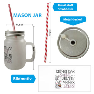Hase Cupcake Trinkglas mit Bambusdeckel Sahnehäubchen meines Lebens