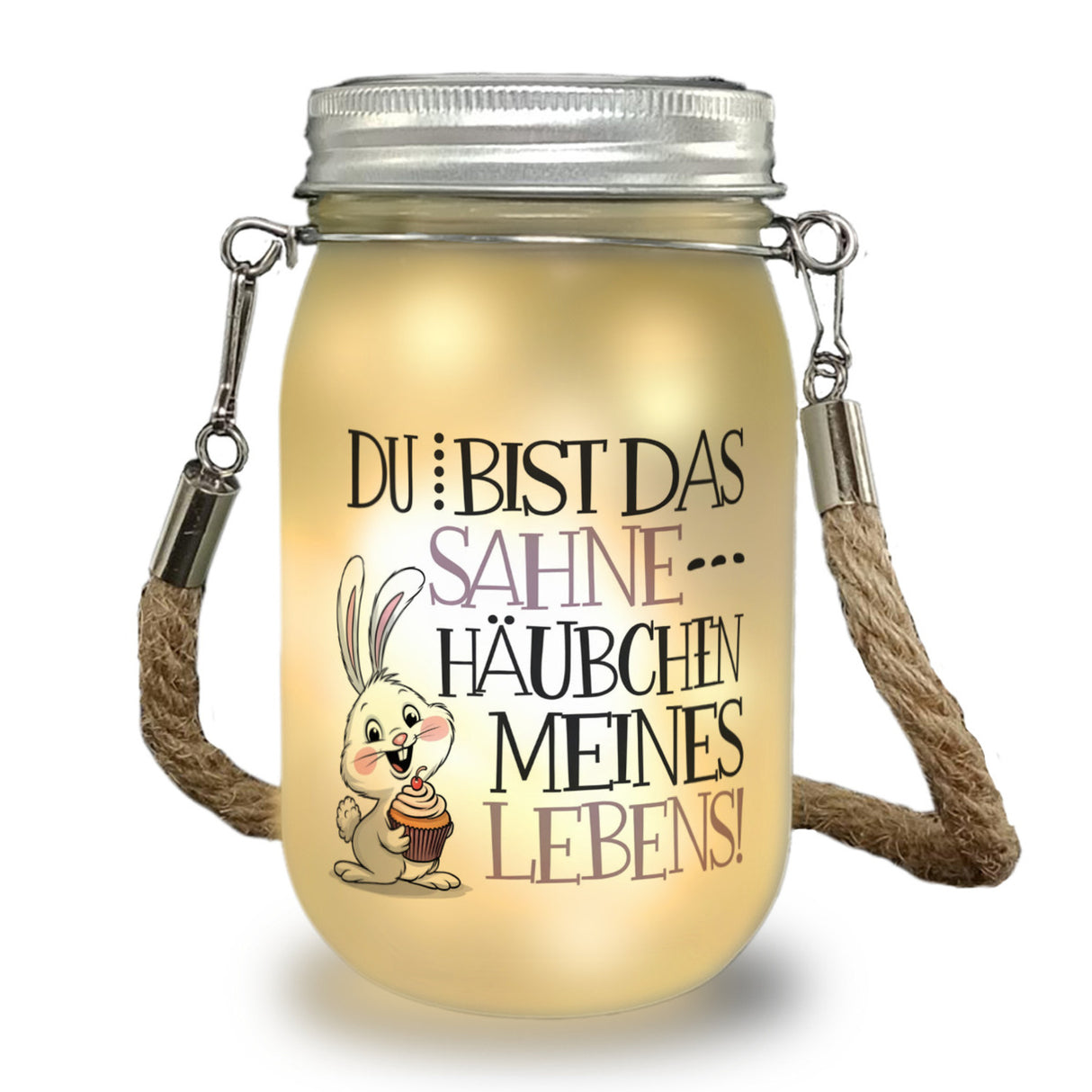 Hase Cupcake Solarlicht Sahnehäubchen meines Lebens