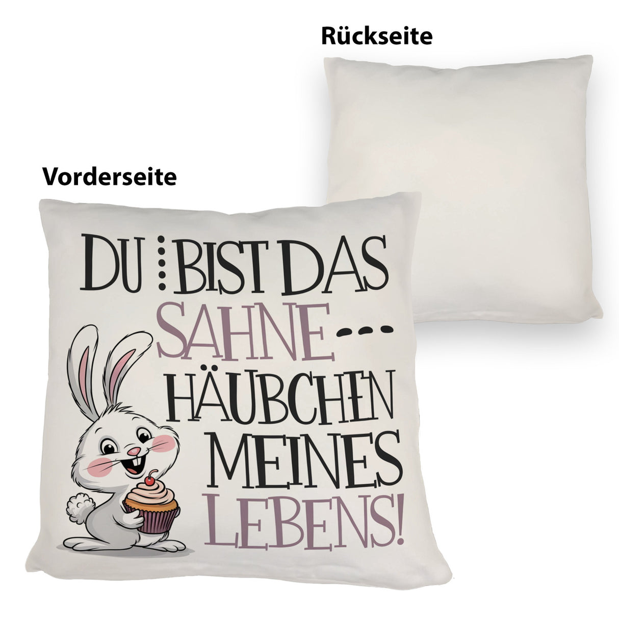 Hase Cupcake Kissen Sahnehäubchen meines Lebens