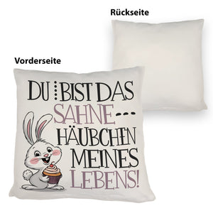 Hase Cupcake Kissen Sahnehäubchen meines Lebens