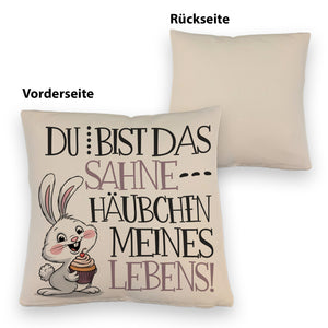 Hase Cupcake Kissen Sahnehäubchen meines Lebens