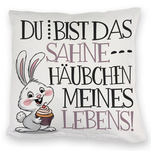 Hase Cupcake Kissen Sahnehäubchen meines Lebens