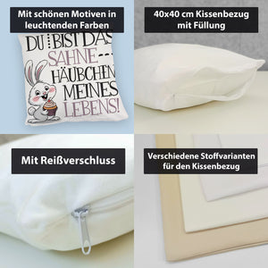 Hase Cupcake Kissen Sahnehäubchen meines Lebens