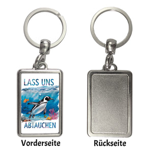 Lass uns abtauchen Pinguin Schlüsselanhänger Unterwasserszene