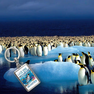 Lass uns abtauchen Pinguin Schlüsselanhänger Unterwasserszene