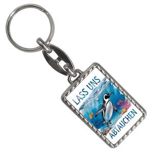 Lass uns abtauchen Pinguin Schlüsselanhänger Unterwasserszene