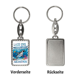 Lass uns abtauchen Pinguin Schlüsselanhänger Unterwasserszene