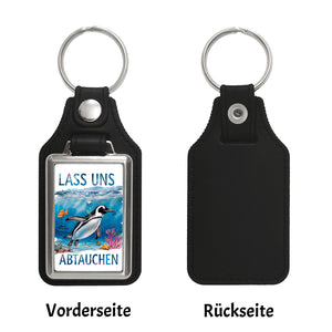 Lass uns abtauchen Pinguin Schlüsselanhänger Unterwasserszene