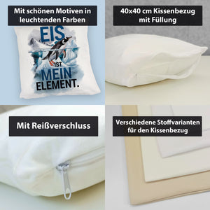 Eis ist mein Element Kissen Pinguin im Eis