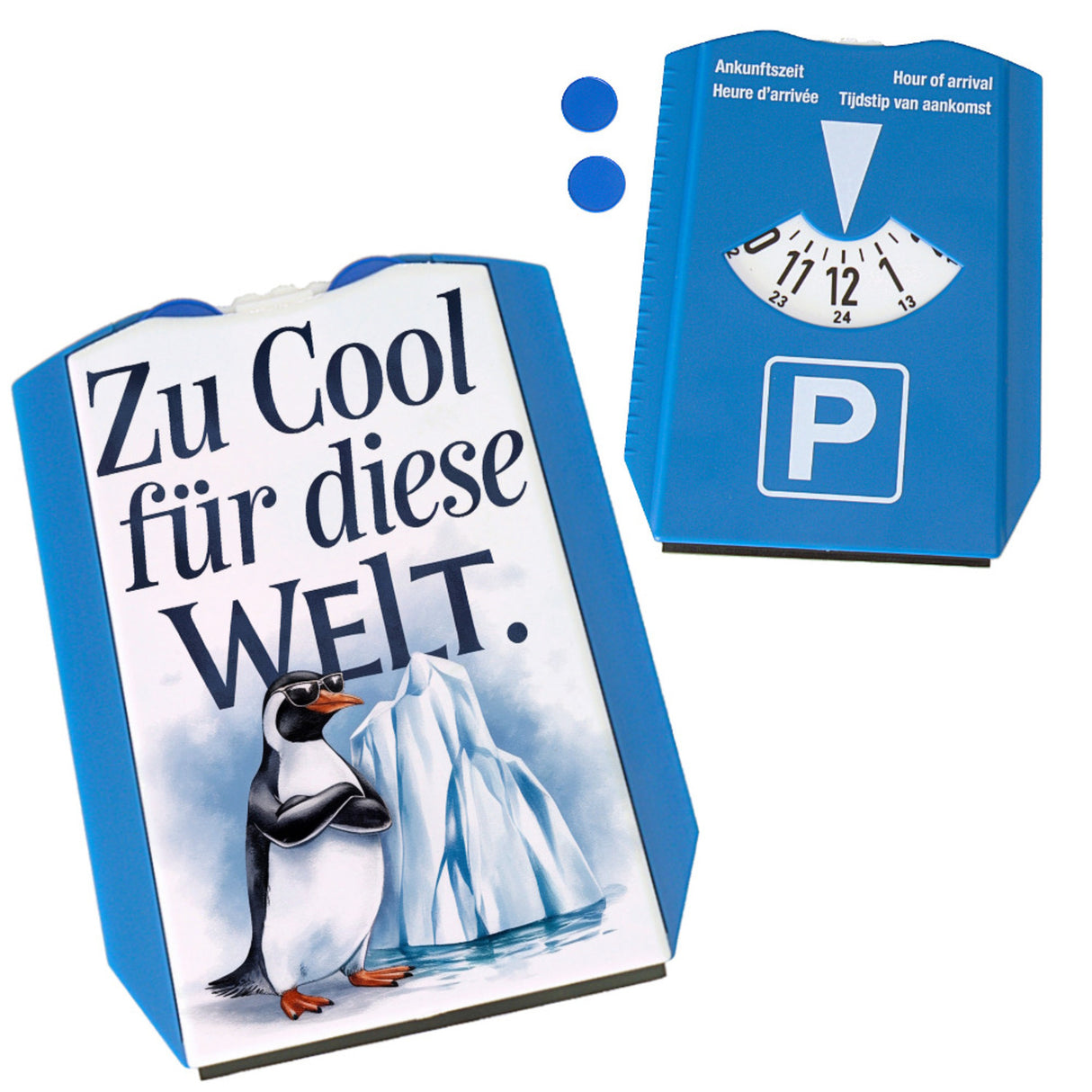 Zu cool für die Welt Pinguin mit Sonnenbrille Parkscheibe