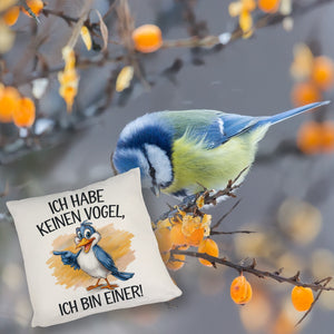 Cartoon Vogel Ich bin ein Vogel Kissen