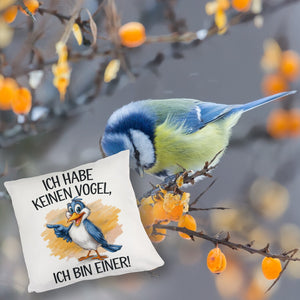 Cartoon Vogel Ich bin ein Vogel Kissen