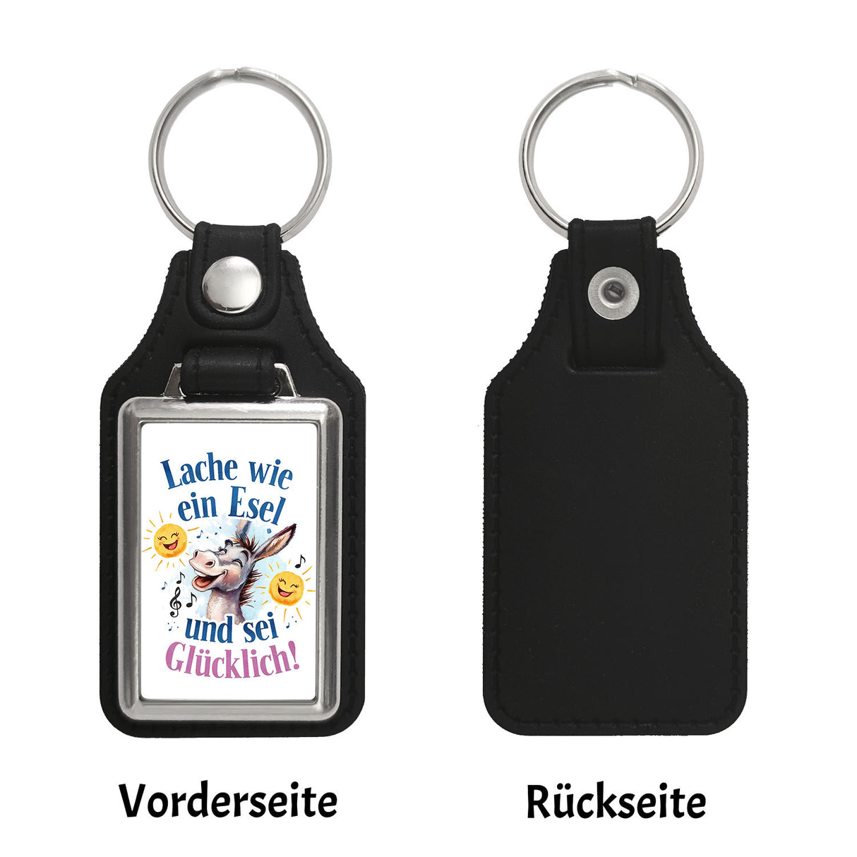 Fröhlicher Esel Lache und sei glücklich Schlüsselanhänger