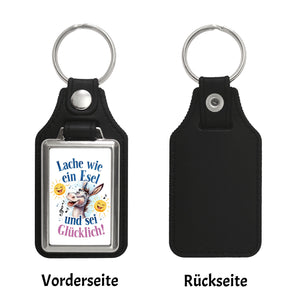 Fröhlicher Esel Lache und sei glücklich Schlüsselanhänger