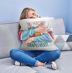 Lächelnde Grapefruit Du machst mein Leben süßer Kissen