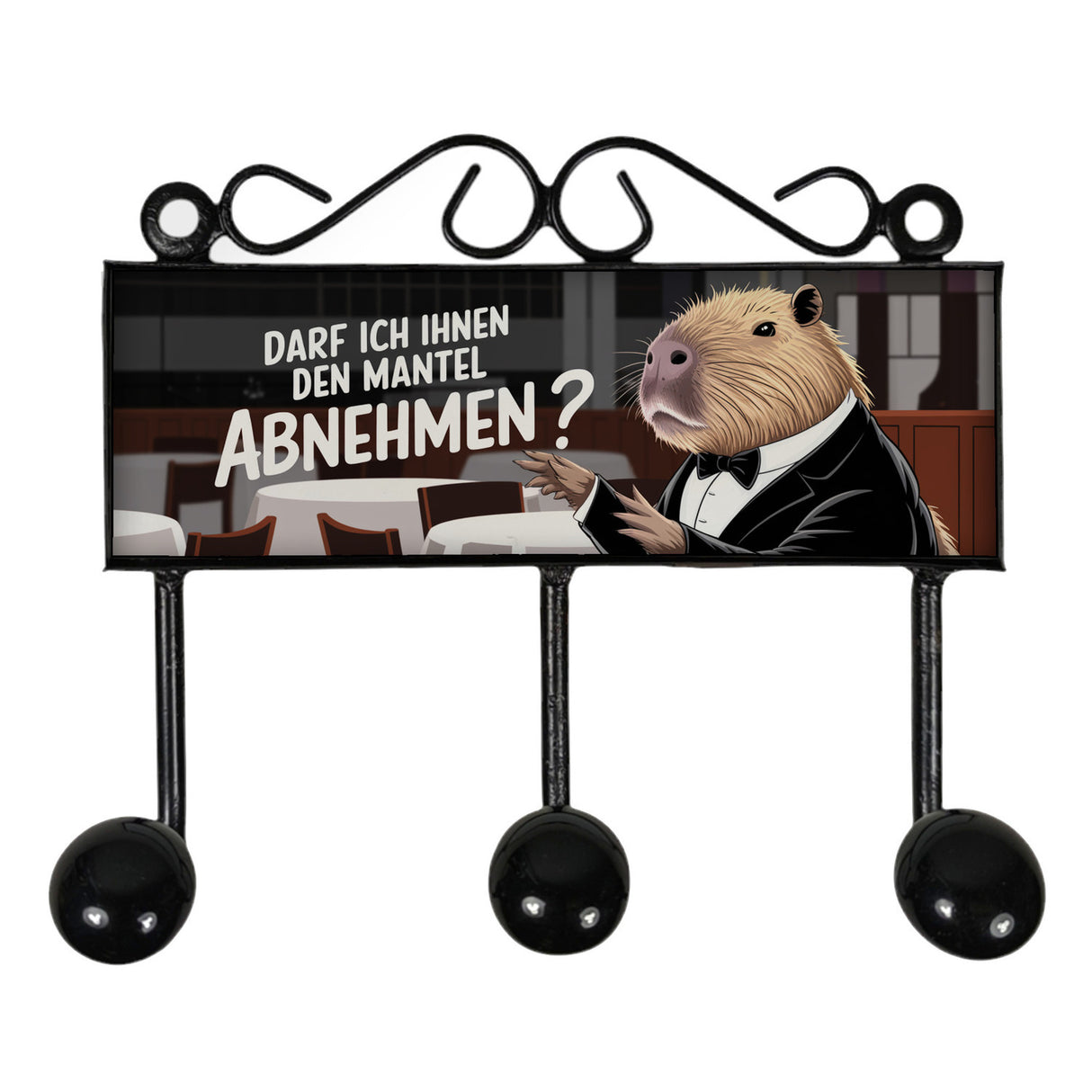 Capybara Kellner Kleiderhaken Leiste mit 3 Haken - Garderobe abnehmen