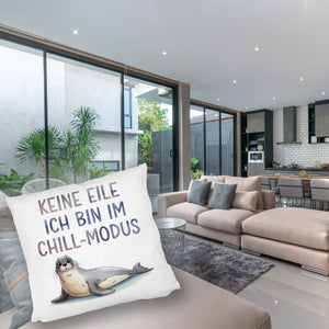 Seehund im Chill Modus Kissen