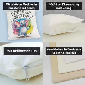 Tanzender Elefant - Elefantastisch gut gelaunt Kissen