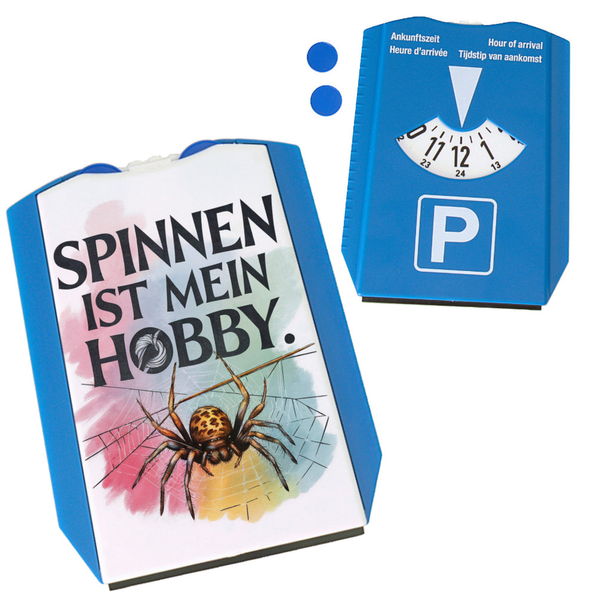 Spinnen ist mein Hobby Parkscheibe - Spinne strickt Netz