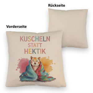 Kuscheln statt Hektik Kissen mit Puma in Decke