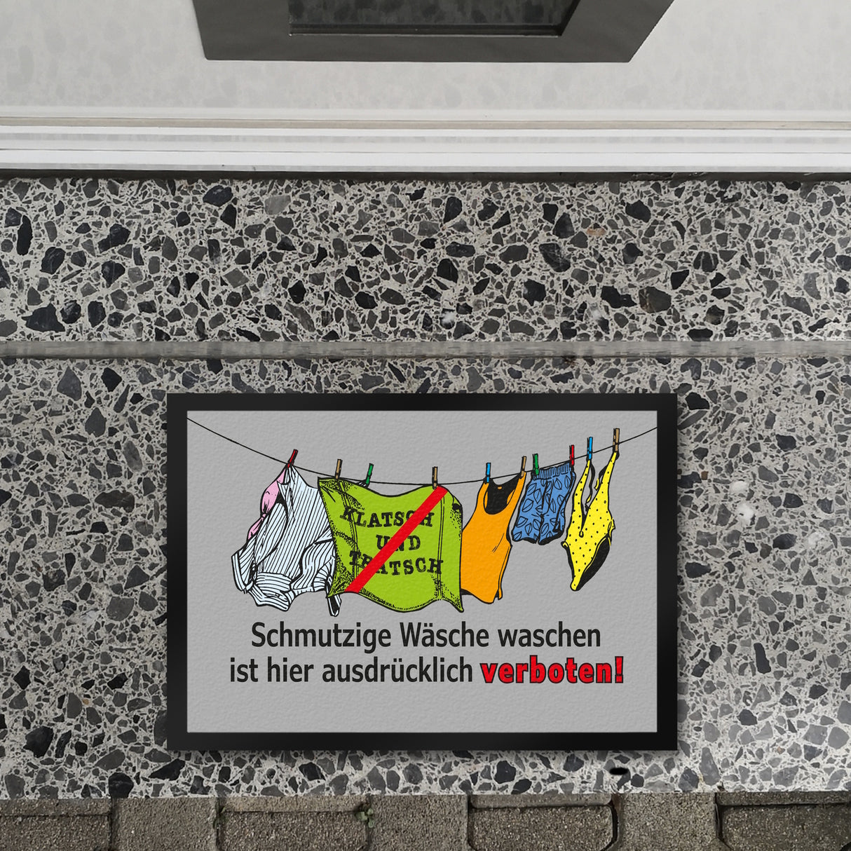 Klatsch und Tratsch Fußmatte in 35x50 cm mit Spruch: Tratsch und Klatsch verboten!