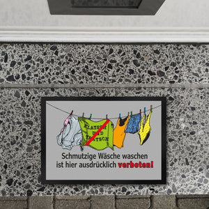 Klatsch und Tratsch Fußmatte in 35x50 cm mit Spruch: Tratsch und Klatsch verboten!