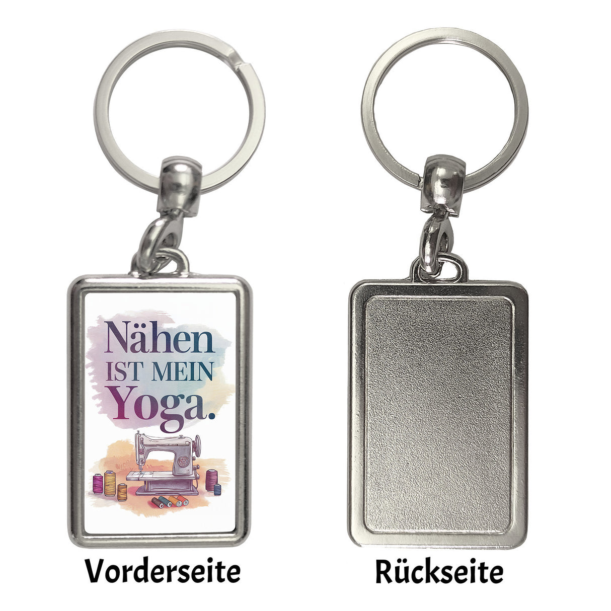 Nähen ist mein Yoga Schlüsselanhänger mit Nähmaschine